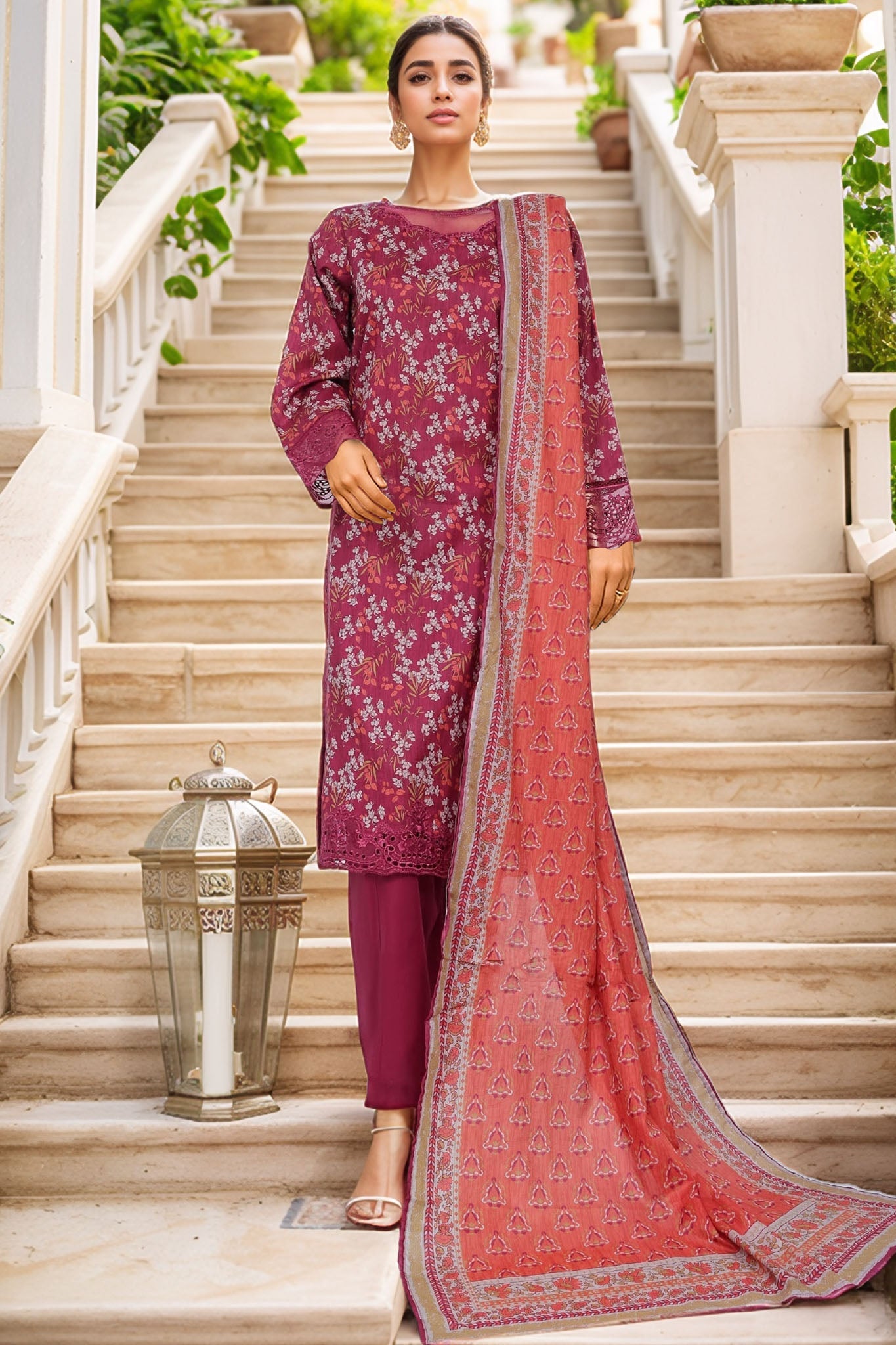 Sada Bahar Stitched 3 Piece Luxury Cutwork Vol-01 Collection'2025-CW-5294-Maroon