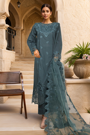 Sada Bahar Stitched 3 Piece Luxury Emb Spring Vol-05 Collection'2025-MK-43-Green