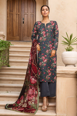 Sada Bahar Stitched 3 Piece Printed Cambric Vol-01 Collection'2025-247-GREY