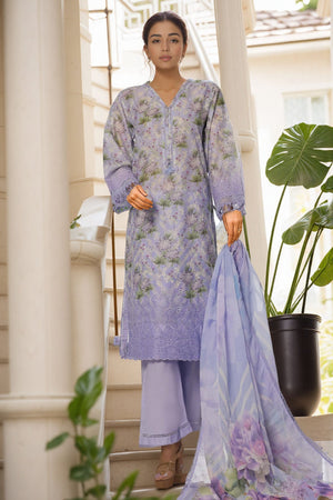 Sada Bahar Stitched 3 Piece Fusion Chikankari Collection'2025-CKP-Lilac
