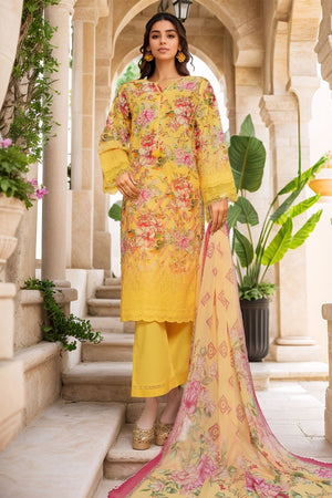Sada Bahar Stitched 3 Piece Fusion Chikankari Collection'2025-CKP-Yellow