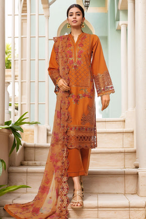 Sada Bahar Stitched 3 Piece Luxury Emb Spring Vol-03 Collection-LEL3-MK-37-Golden