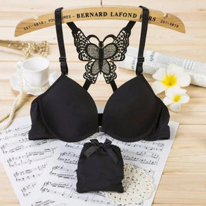 Sajiero Butterfly - Fun Night Padded Bra and Panty Set - My Store