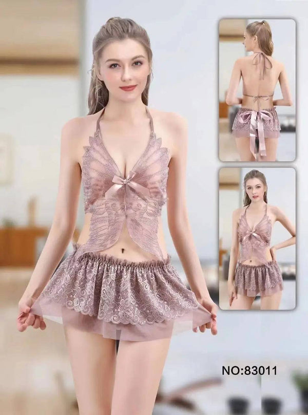 Sajiero Butterfly Transparent Cami set - My Store