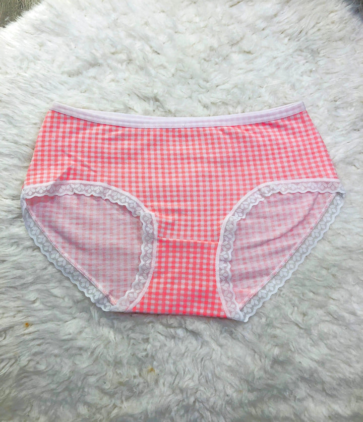 Sajiero Check Print Cotton Panty women and ladies underwear best price in pakistan online