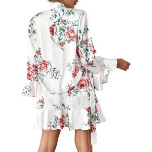 Sajiero Daisy Floral Silk 3pcs Nightgown set - My Store