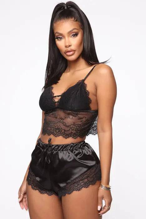 Sajiero Dream Of Me 2pcs Net Silk Cami Set - My Store