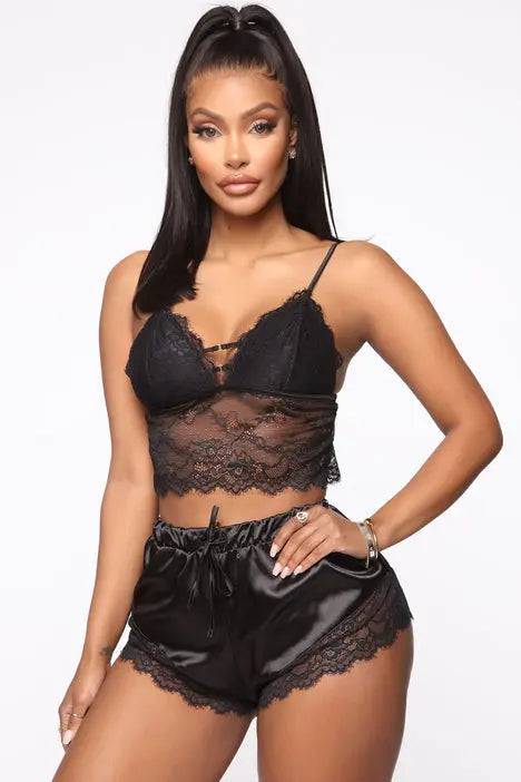 Sajiero Dream Of Me 2pcs Net Silk Cami Set - My Store