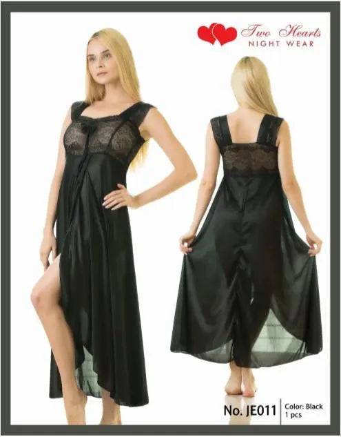 Sajiero Elegant 1 Piece Cross Cut Long Nightie (011) - My Store