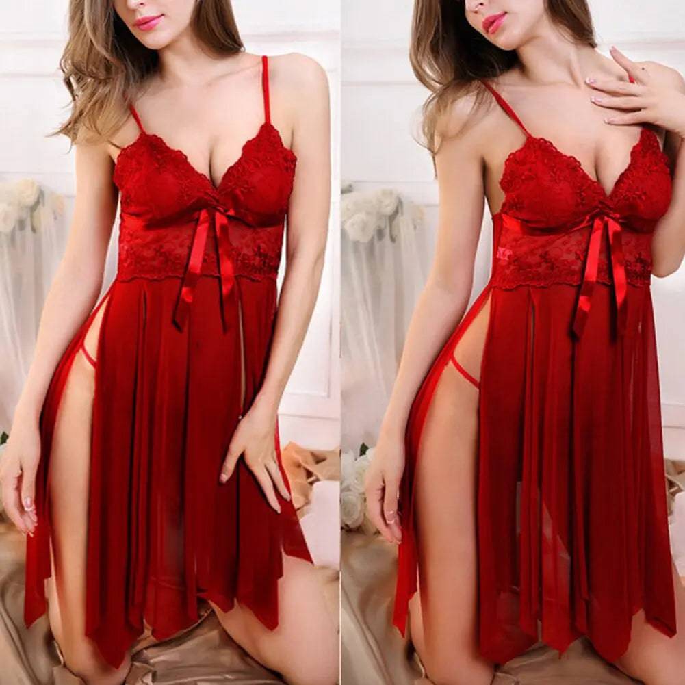 Sajiero Entice - Red Pleated Babydoll Short Lingerie - My Store