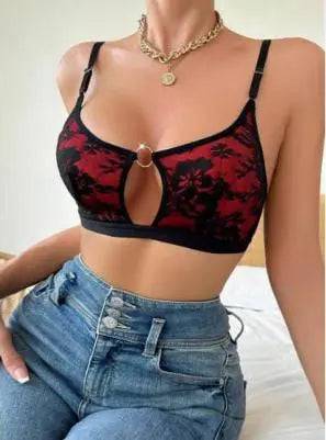 Sajiero Flora Maroon Embroidered Bra - My Store