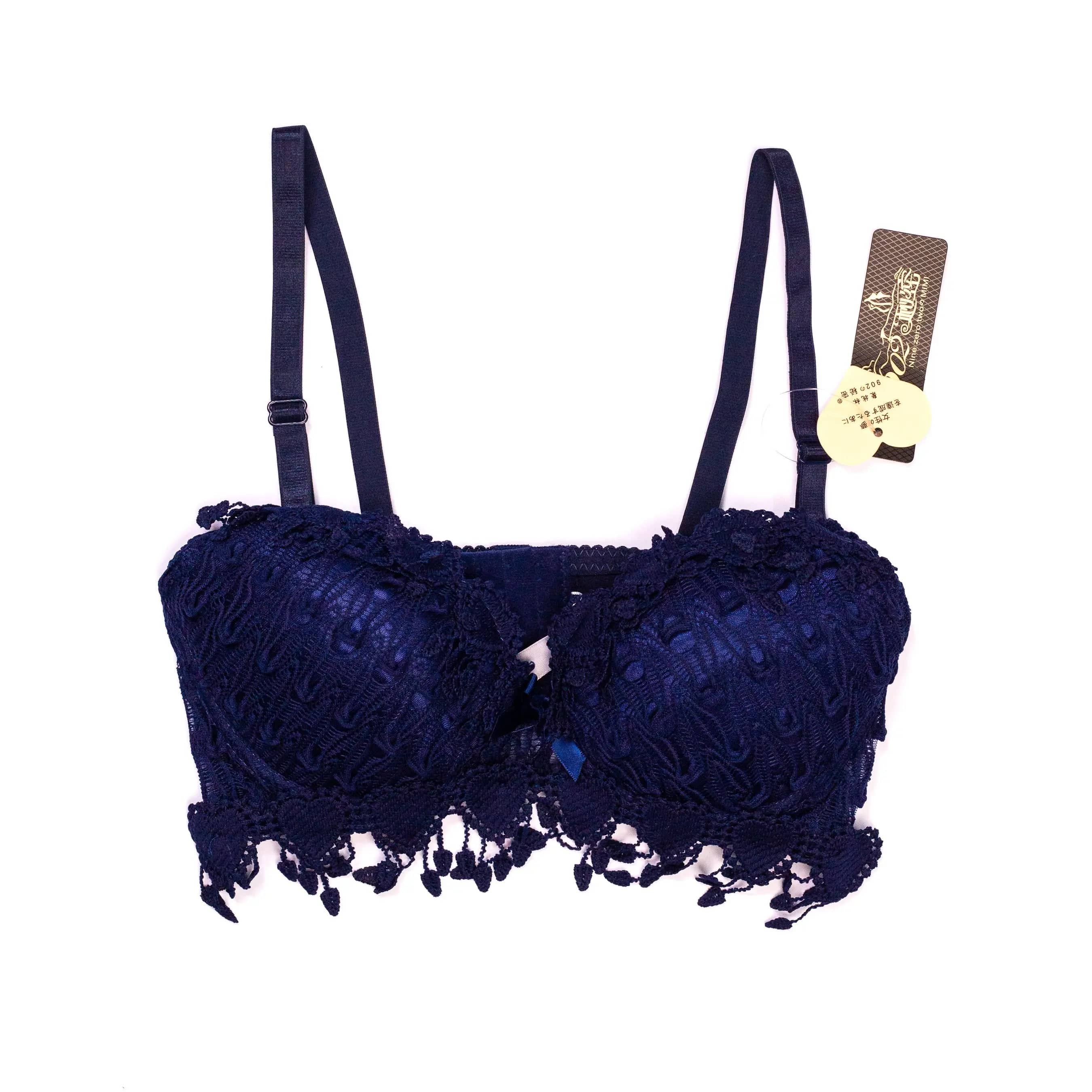 Sajiero Floral Embroidery Bella Padded Bra and Panty Set - My Store