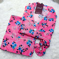 Sajiero Galaxy Boski Linen Printed Pajama Suit Milky Pink - My Store