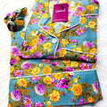 Sajiero Galaxy Boski Linen Printed Pajama Suit Purple Jasmine - My Store