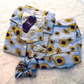 Sajiero Galaxy Boski Linen Printed Pajama Suit Sunflower - My Store