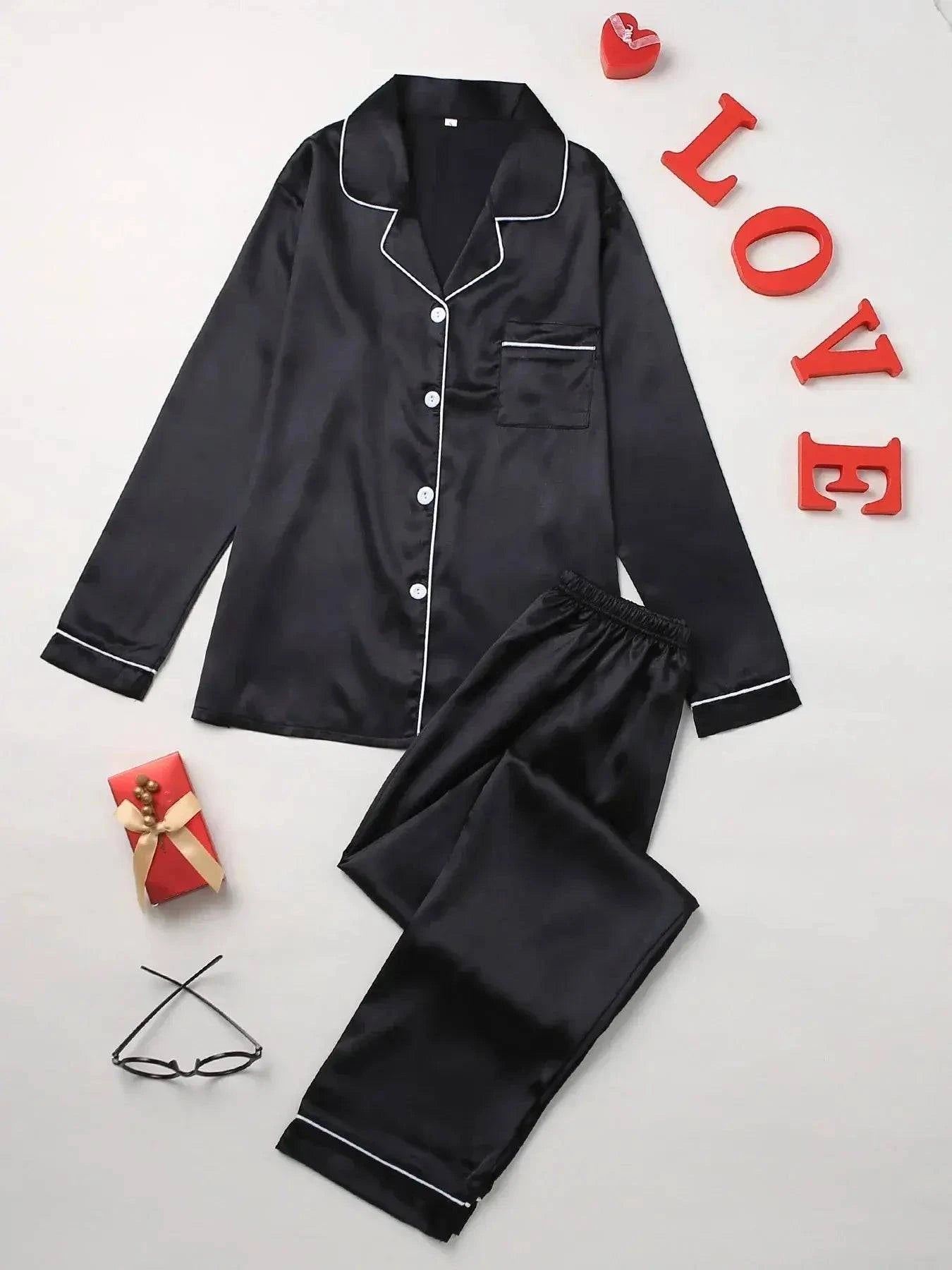 Sajiero Galaxy Pajama Suit Black - My Store