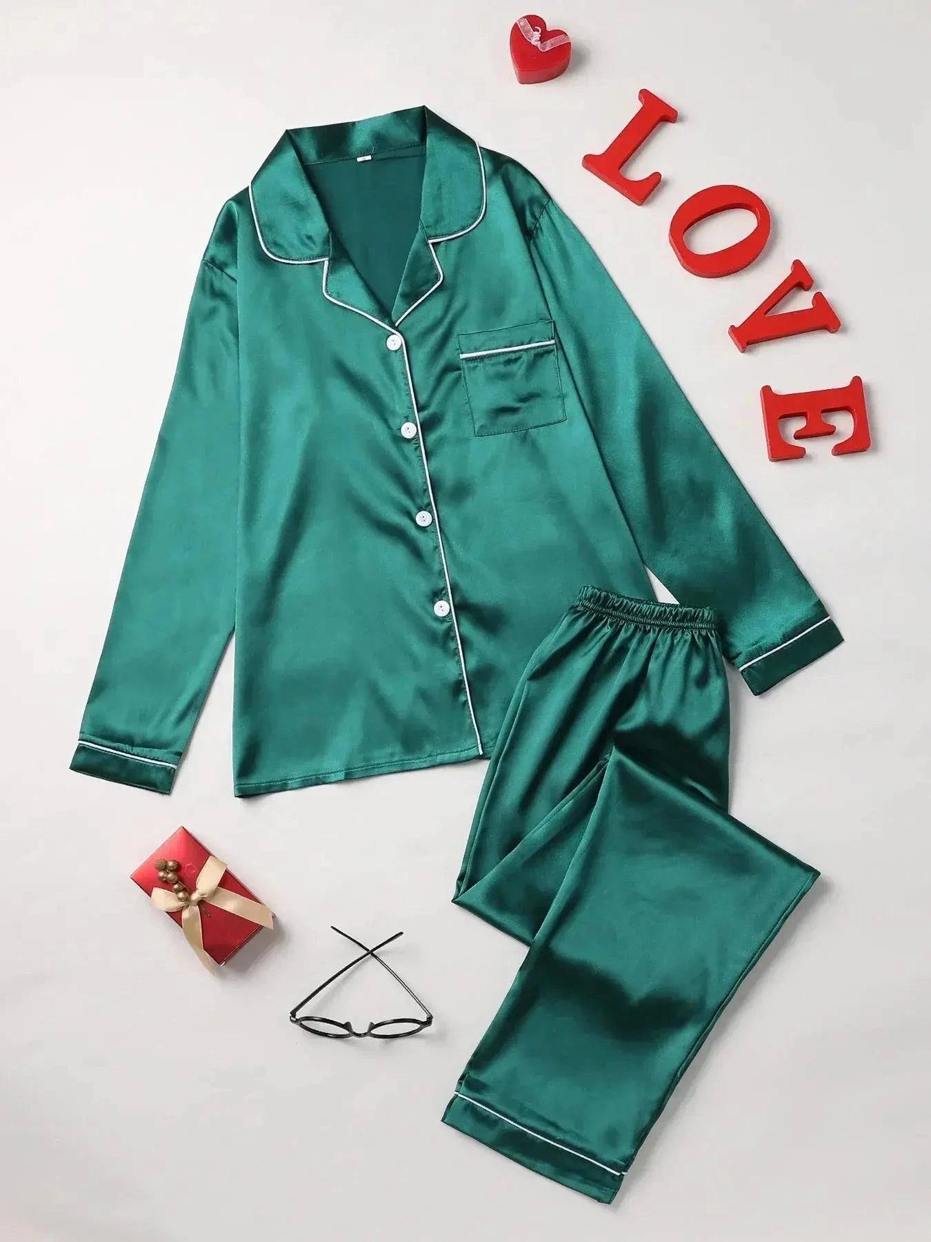 Sajiero Galaxy Pajama Suit Brilliant Green - My Store