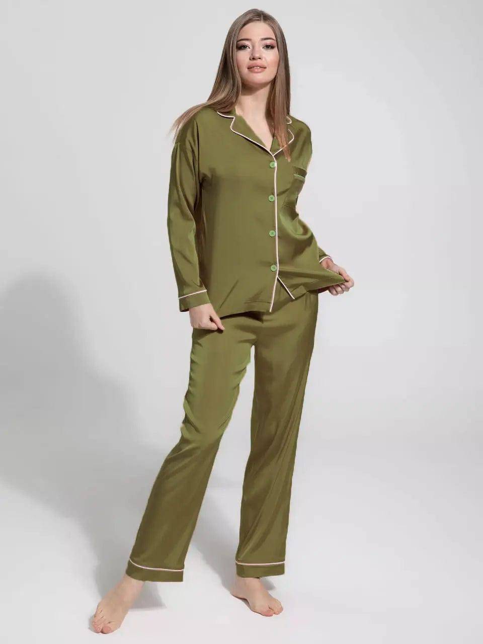 Sajiero Galaxy Pajama Suit Olive Green - My Store