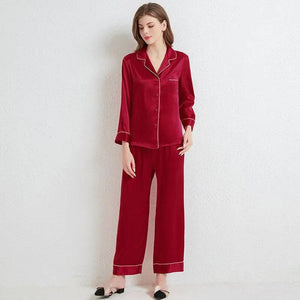Sajiero Galaxy Pajama Suit Silk Red - My Store