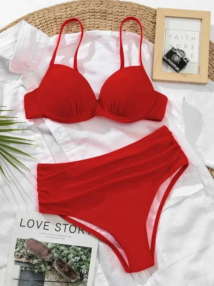 Sajiero Gloria Red Luxury Push Up Bikini Set - My Store