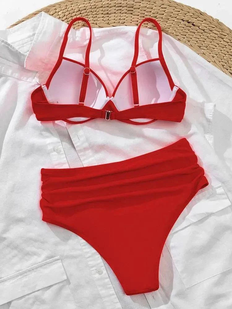 Sajiero Gloria Red Luxury Push Up Bikini Set - My Store