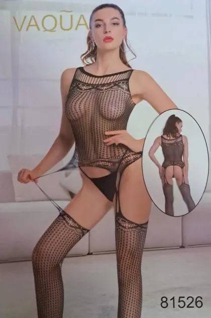 Sajiero Halter Slashed Full Body Stocking - My Store