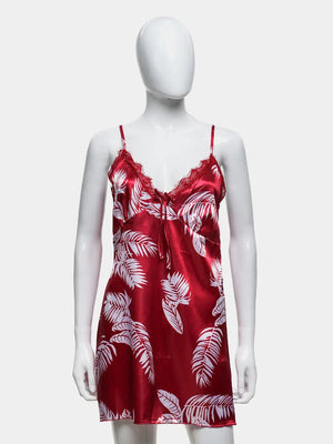 Sajiero Hawaiian Print Silk 2pcs Nightgown set - My Store