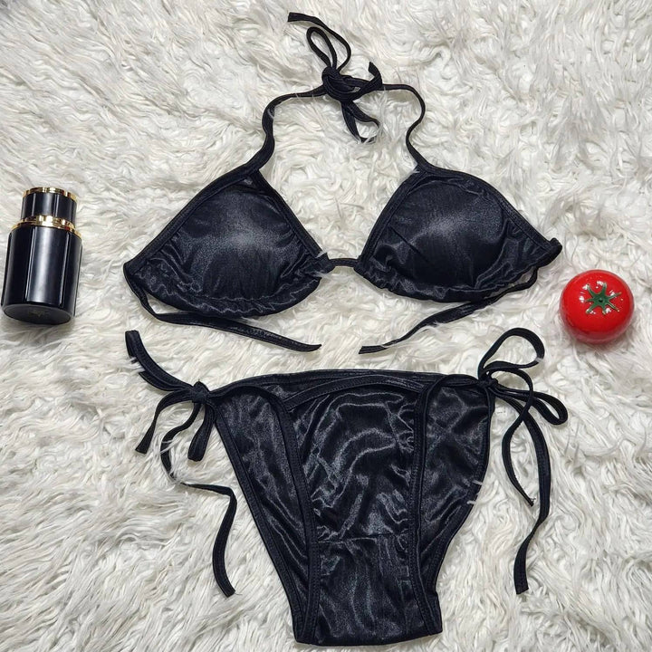 Sajiero Heat Padded String Ribbed Bikini - My Store