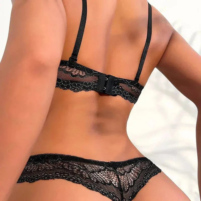 Sajiero Jessie lacy Floral Padded Bra and Panty Set - My Store