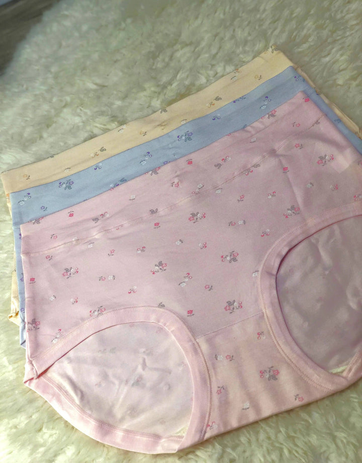 Sajiero KWO Flower Print Soft Cotton Panty best qualiy summer panties for ladies price in Pakistan online 