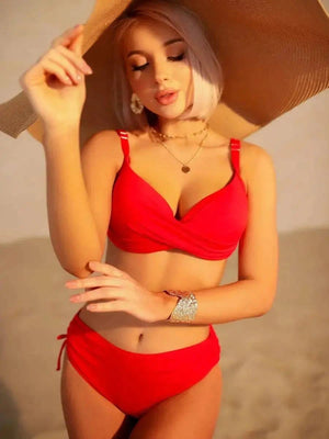 Sajiero Love Red Pushup Bikini Set - My Store