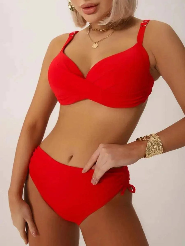 Sajiero Love Red Pushup Bikini Set - My Store