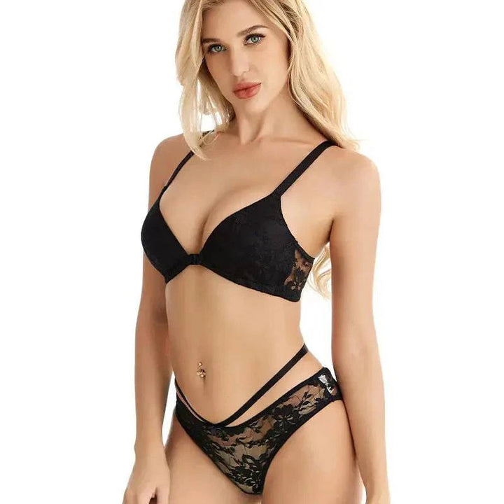Sajiero Max Front Open Padded Bra and Panty Set - My Store