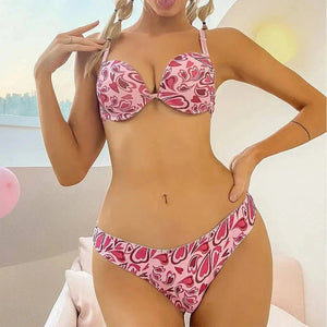 Sajiero Naughty Pink Padded Bra and Panty Set - My Store