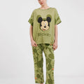 Sajiero Noise Cotton 3 Piece Printed Pajama Suit Olive Green - My Store