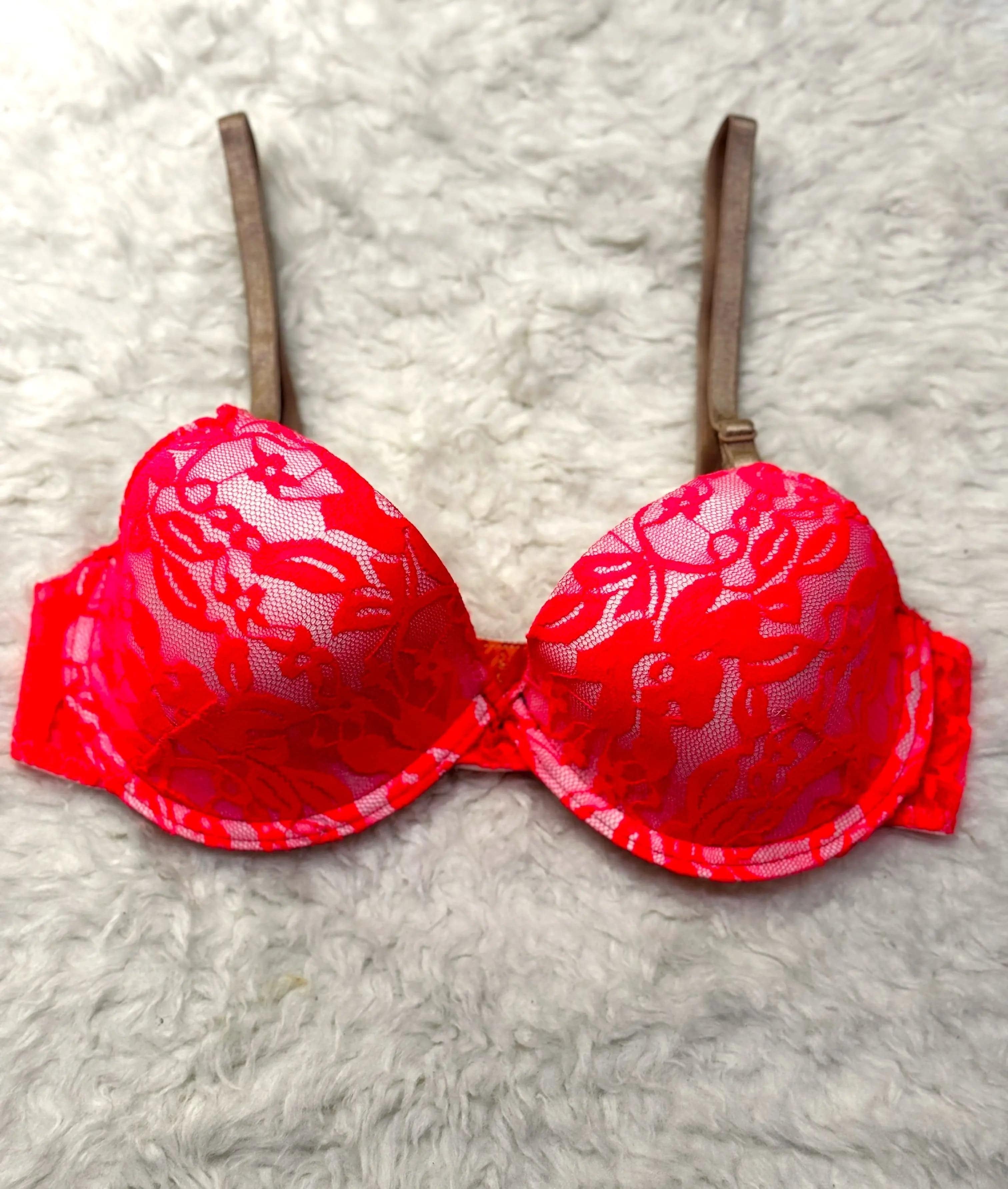 Sajiero Pink Floral Casual Padded Bra - My Store