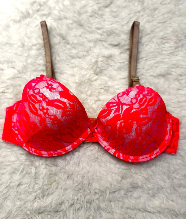 Sajiero Pink Floral Casual Padded Bra - My Store