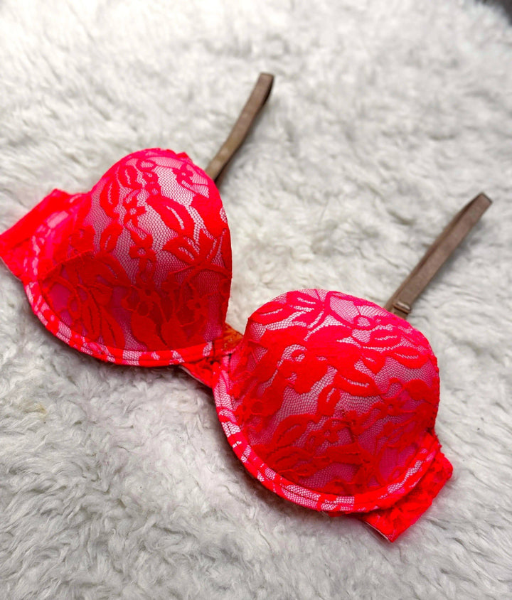 Sajiero Pink Floral Casual Padded Bra - My Store