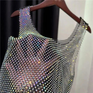 Sajiero Rhinestone Crystal Transparent Sing Short - My Store