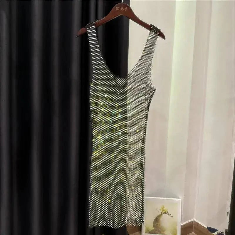 Sajiero Rhinestone Crystal Transparent Sing Short - My Store