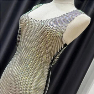 Sajiero Rhinestone Crystal Transparent Sing Short - My Store