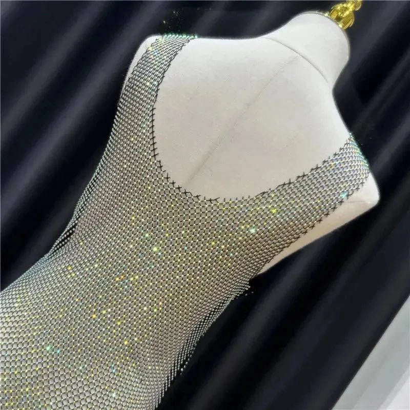 Sajiero Rhinestone Crystal Transparent Sing Short - My Store