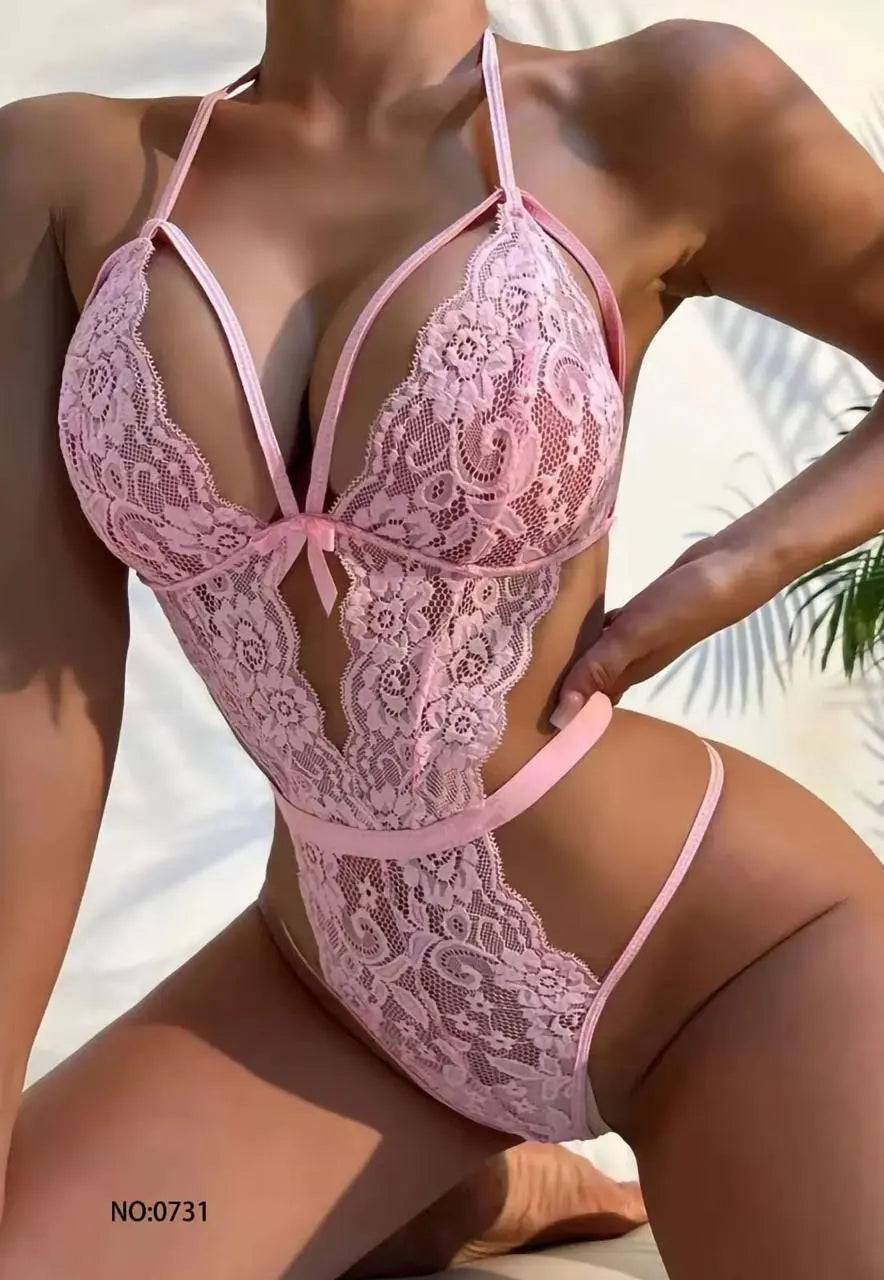 Sajiero See Through Sexy Short Body Garter Set - My Store