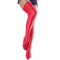 Sajiero Shiny Plain Women Leg Stocking Red - My Store