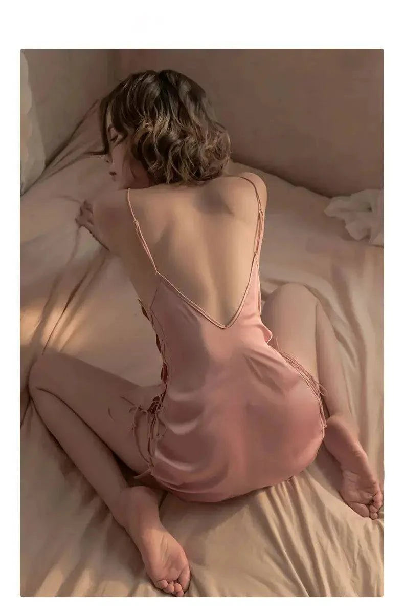 Sajiero Side Slit Hollow Out Sexy Sling Lingerie - My Store