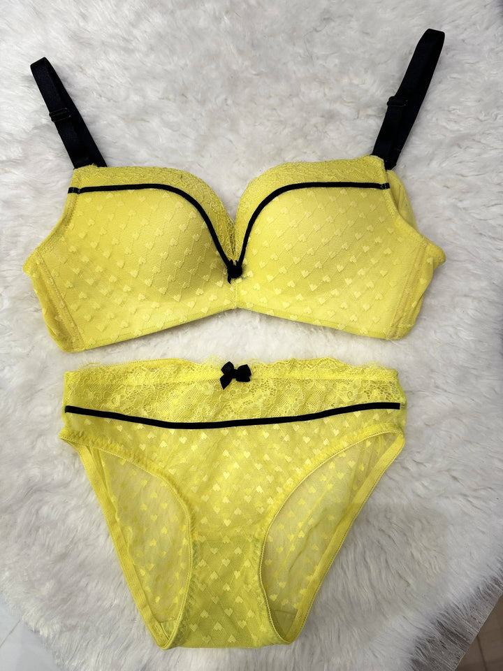 Sajiero Spandex Padded Bra and Panty Set - My Store