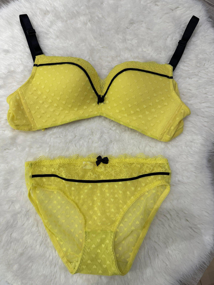 Sajiero Spandex Padded Bra and Panty Set - My Store