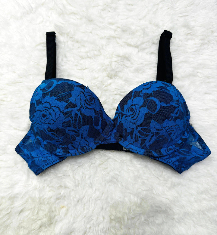 Sajiero Spark Blue Floral Casual Padded Bra - My Store