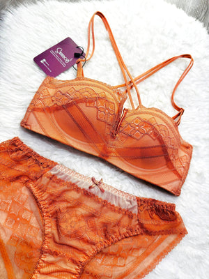 Sajiero Spirit Padded Bra and Panty Set - My Store