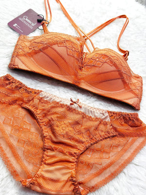 Sajiero Spirit Padded Bra and Panty Set - My Store